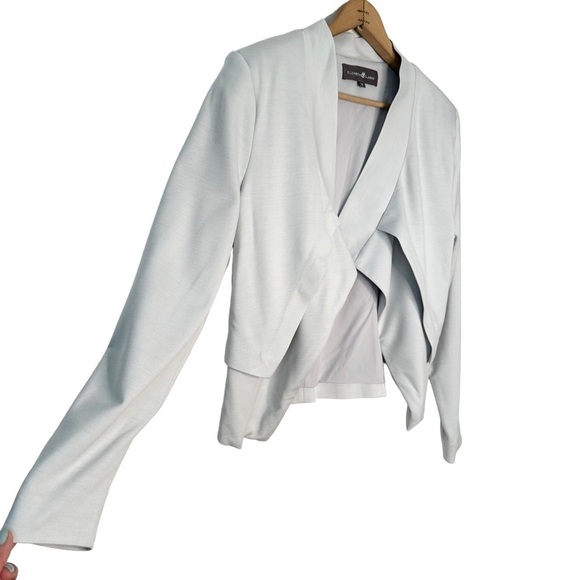 Elizabeth & Clarke | Gray Open Ponte Knit Blazer with Stain Tech Size 6 - Picture 6 of 12